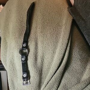 BLACK LEATHER ADJUSTABLE ( 10.5 INCH) BRACELET